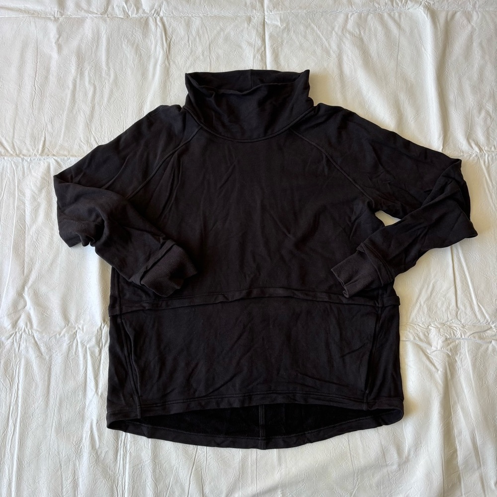 Women’s Lululemon Unwind Pullover Relax Fit Hip Lenght High Neck Size 10 AB01